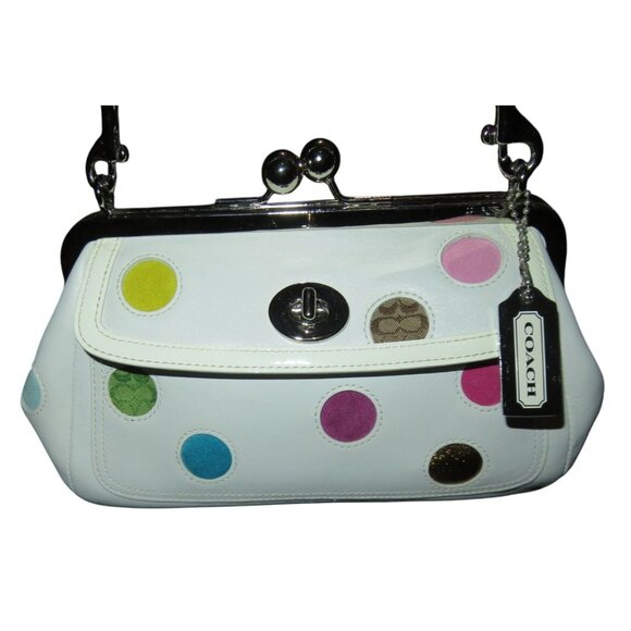 Coach 2005 Special Limited Edition Polka Dot Kisslock Gallery Frame Bag 3679 - Picture 1 of 12